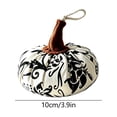 thumbnail image 2 of Black White Floral Fabric Pumpkin Ornament, Stuffed Cloth Pumpkin Tabletop Decor, Farmhouse Indoor Decorative Pumpkin for Halloween Thanksgiving Shelf Mantel Home Display, 2 of 8
