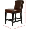 thumbnail image 5 of SAFAVIEH Ken Square Mid Back Counter Stool, Brown, 5 of 15