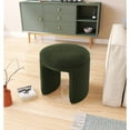 thumbnail image 5 of Meridian Furniture Bowen Green Faux Shearling Teddy Fabric Ottoman/Stool, 5 of 5