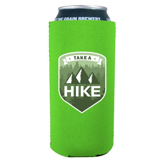 Take A Hike 16 oz. Can Coolie (Bright Green)