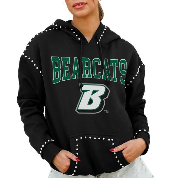 Women's Gameday Couture  Black Binghamton Bearcats Studded Pullover Hoodie