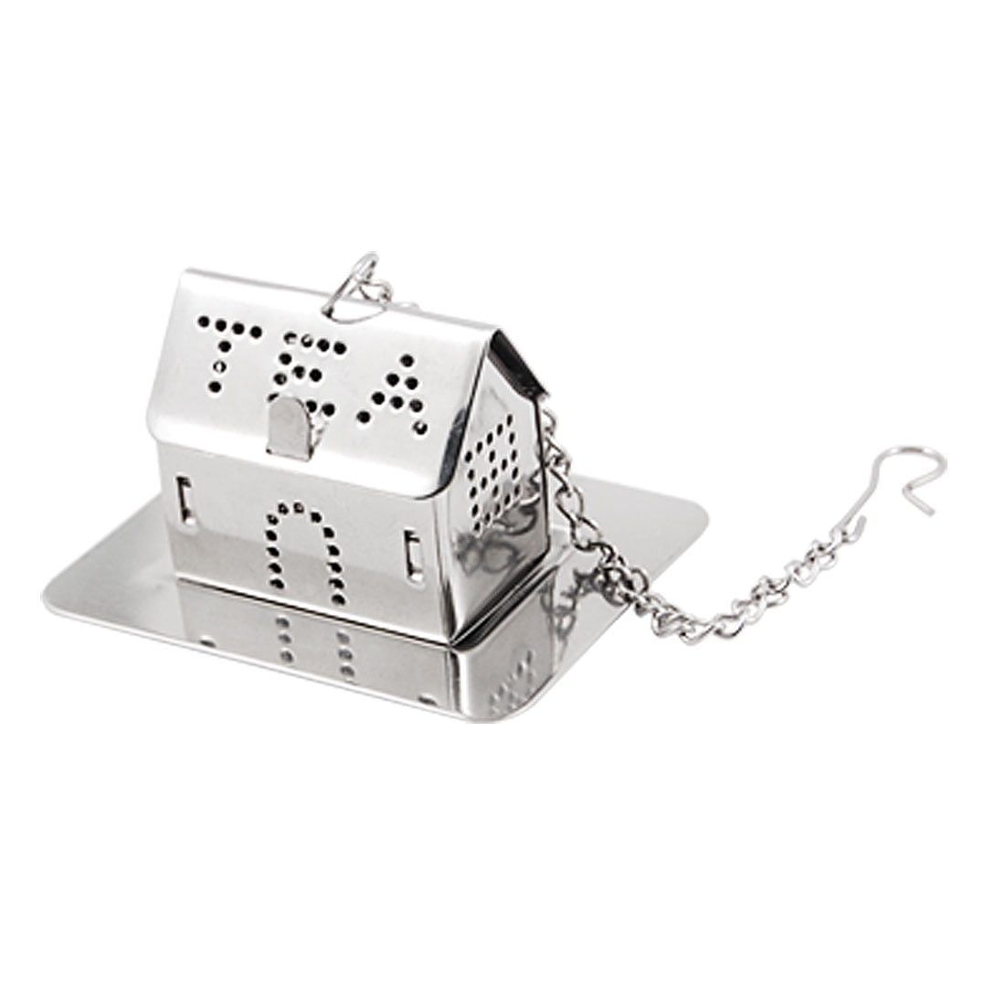 House Shape Loose Leaf Tea Infuser Strainer W Tray And Chain