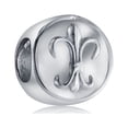 thumbnail image 2 of Bling Jewelry Womens Set of 2 Symbolic Flower Ornate Fleur De Lis Charm Bead Sterling Silver, 2 of 4