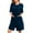 Navy, variant on ZyeKqe Nightgowns for Women 3/4 Sleeve Zipper Front Pajamas Dress Lightweight Sleepwear Housecoat with Pockets S-XXL