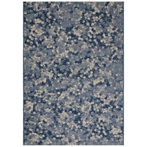 SAFAVIEH Courtyard Lorinda Abstract Indoor/Outdoor Area Rug, Navy/Beige, 2'7" x 5'