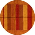 thumbnail image 1 of Ahgly Company Indoor Round Abstract Yellow Modern Area Rugs, 5' Round, 1 of 4