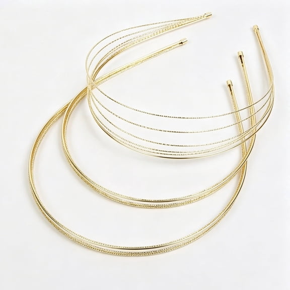 3 Packs Multi Layer Metal Headbands for Women, Elegant Thin Gold Layered Hairbands, Trendy Daily Hair Accessories for Girls