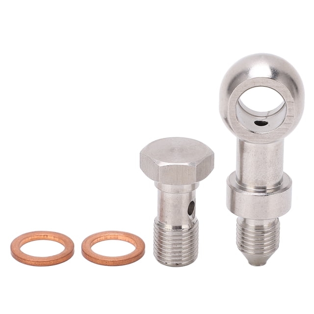 Hose Barb Washer Kit, Prevent Leakage Rustproof M10x1.0 High Hardness Banjo Fitting For Oil Feed For Brake Lines For 1.5mm Restrictor