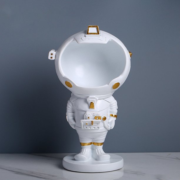Modelo creativo de astronauti Estatuas Misceláneas Contenedor Arte Joyería Lve de almacenamiento de teléfono Estatuil de astronauti Adorno de boca perfecl Figura estatua de astronauta