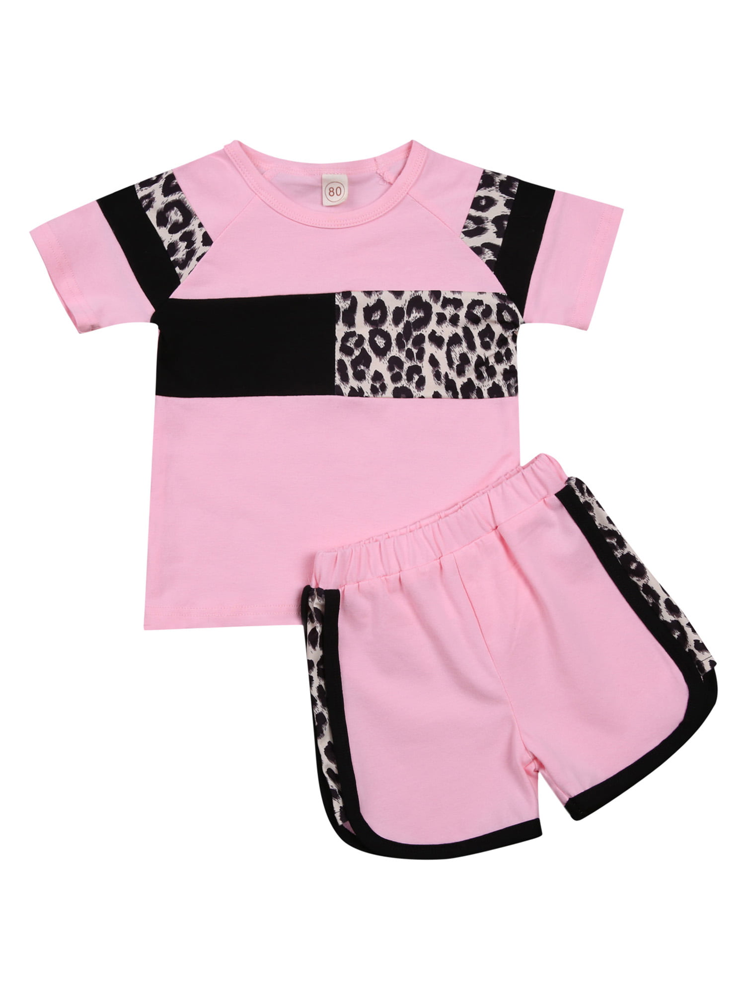 UK Newborn Baby Girl Outfits Striped Bow Patchwork Top Shirt Shorts 2PCS/Set
