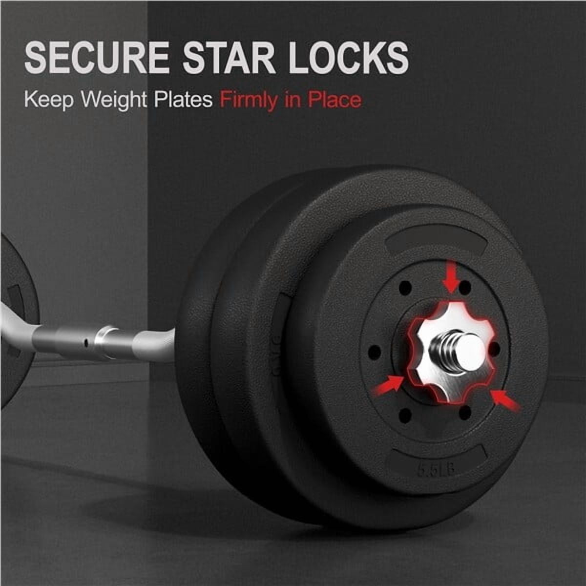 LINJH 66lbs Weights Barbell Weight Set Curl Bar with Weights Weight Set for Home Gym