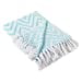 thumbnail image 3 of Design Imports CAMZ37996 Aqua Large Chevron Blanket Throw, 3 of 10