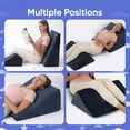 thumbnail image 5 of AllSett Health Bed Wedge Pillow Set – 2-Piece Memory Foam Support Cushions for Back, Legs & Knees, Navy, 5 of 7