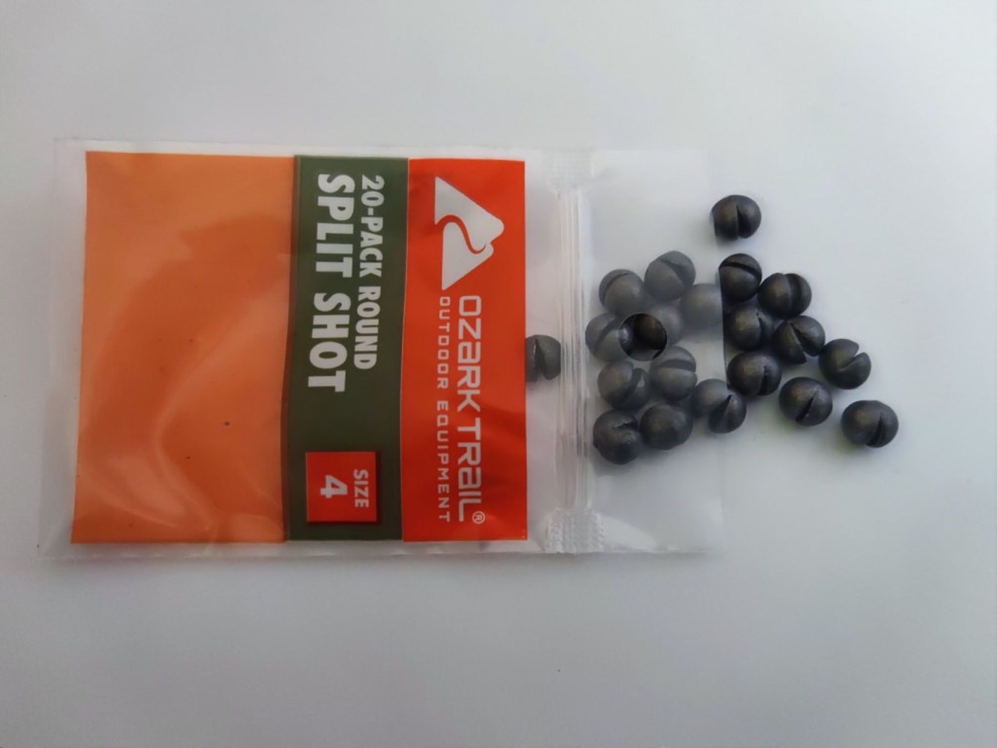Ozark Trail Round Split Shot Size 4, Fishing Lead Weight, Product Size 0.30x0.33in