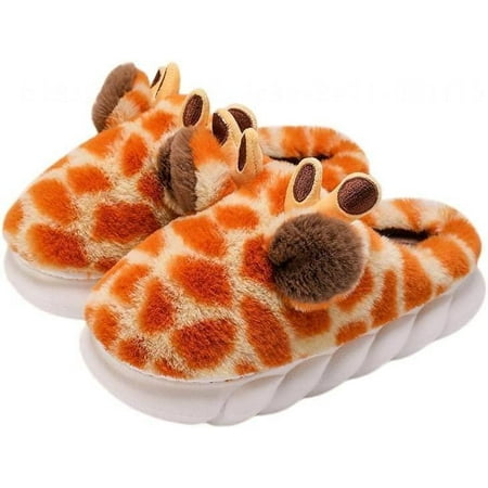

shuwee Adult Cotton Slippers Cow Slippers Women s Warm Plush Slippers Animal Slippers Men s Indoor Home and Outdoor Shoes for Winter Warmth