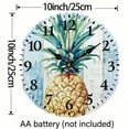 thumbnail image 3 of Pratyus Wooden Wall Clock Pineapple Print Silent Mechanical Movement Decor for Living Rooms Kitchens Dorms Gifts 10 Inches 10x10in, 3 of 8