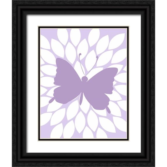 Robinson, Tamara 15x18 Black Ornate Wood Framed with Double Matting Museum Art Print Titled - Butterfly Flower