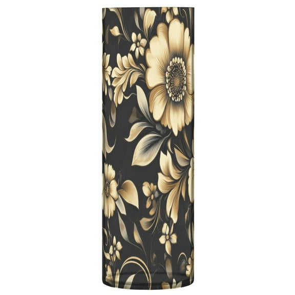 Clear Flower Vase Centerpieces Plastic Cylindrical Vases Home Wedding Decor 4"x12" Gold Flowers and Leaves