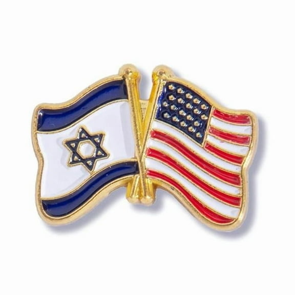 Holy Land Gifts 397525 Allies with USA & Israel Flag Lapel Pin - No.9901