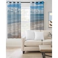 thumbnail image 2 of Ocean Beach Kitchen Curtains Summer Nature Blue Sea Waves Sky Cloudy Cafe Short Curtains for Bathroom Blackout Window Curtain Grommet Small Window Treatment Drapes for Bedroom Living Room 42"x45"x2, 2 of 9