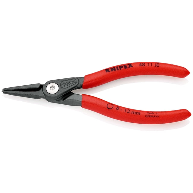 KNIPEX 48 11 J0 Pinza de precisión para anillos de retención Para anillos de retención interiores en taladros recubiertos de plástico antideslizante acabado pavonado 140 mm