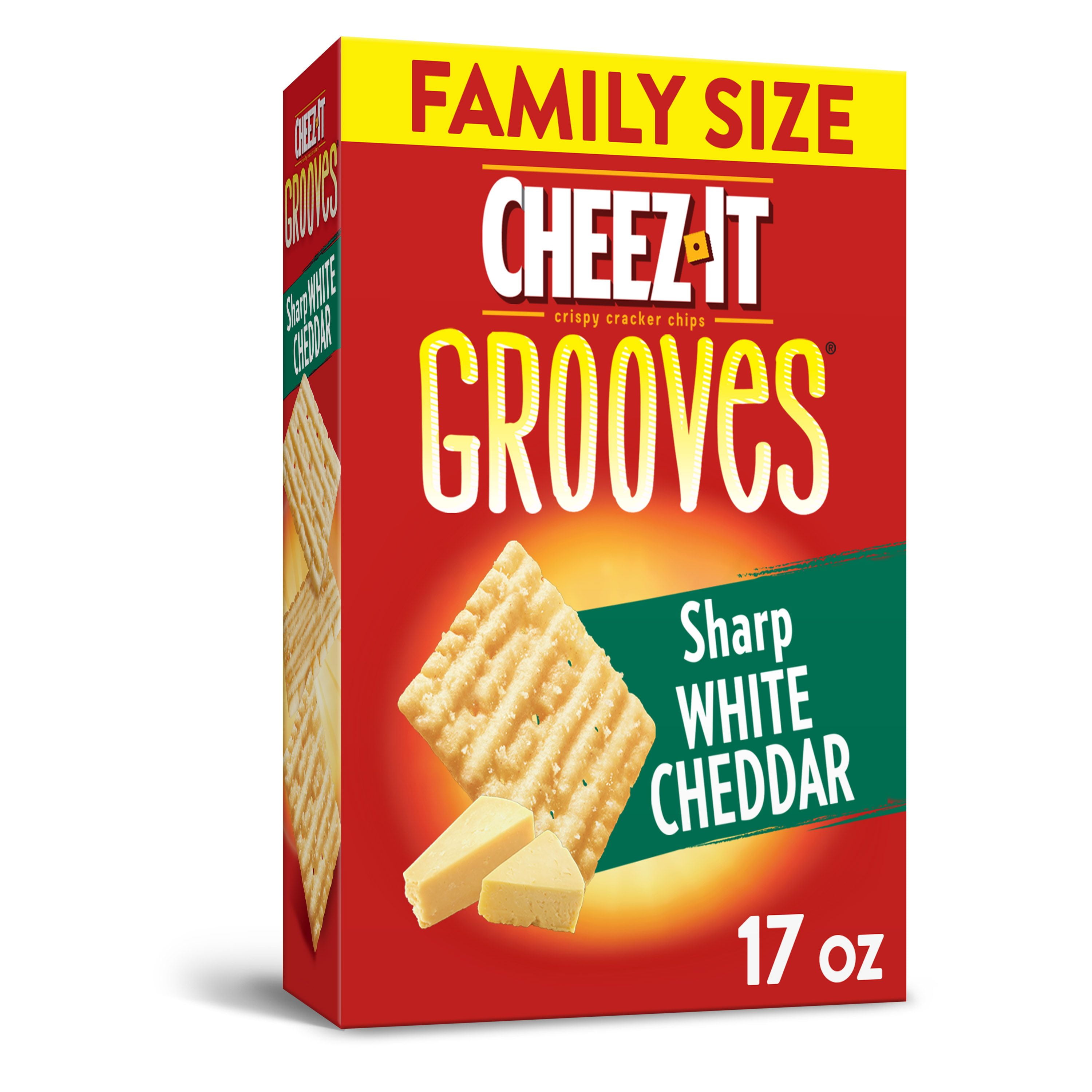 CheezIt, Crunchy Cheese Snack Crackers, Sharp White Cheddar, Family