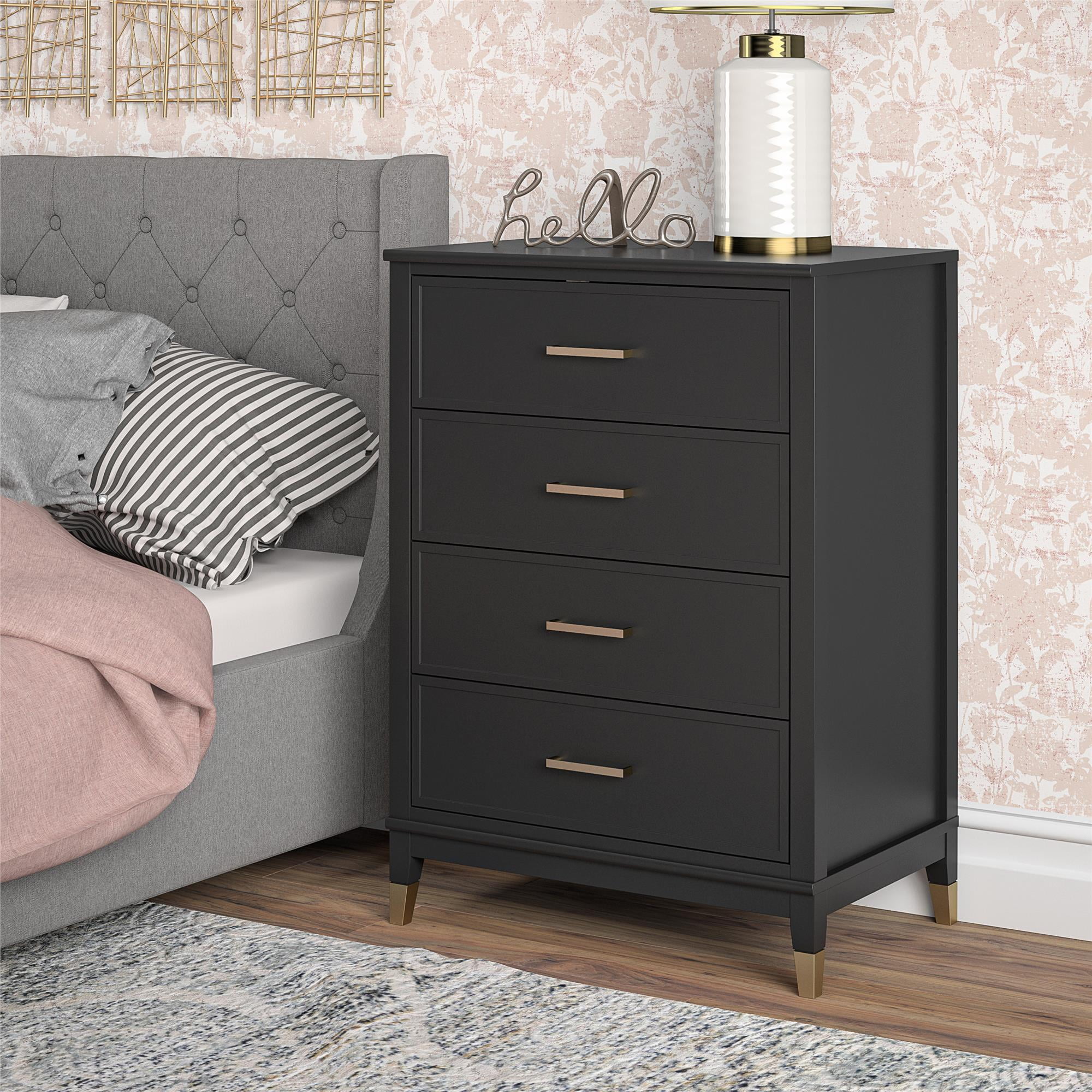 CosmoLiving by Cosmopolitan Westerleigh 4 Drawer Dresser, Black