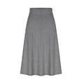 thumbnail image 2 of A-Line Midi Skirts for Women - High Waist Knee Length Flared Casual Stretchy Flowy Skirt Gray XXL, 2 of 8