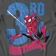 thumbnail image 3 of Marvel Spider-Man 3rd Birthday Hero Web Action Men's T-Shirt (Charcoal, S-XXXL), 3 of 4