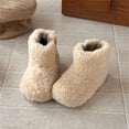thumbnail image 2 of DMDUOU Gril's Faux Fur Snow Boots Sherpa Fleece Mid Calf Winter Boots Warm Ankle Booties with Flat Heel for Indoor Outdoor Beige 27, 2 of 8