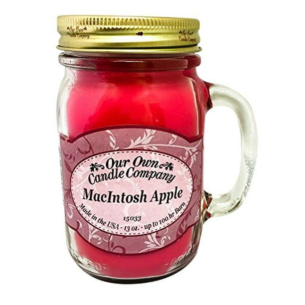 MacIntosh Apple Scented 13 Ounce Mason Jar Candle By Our Own Candle