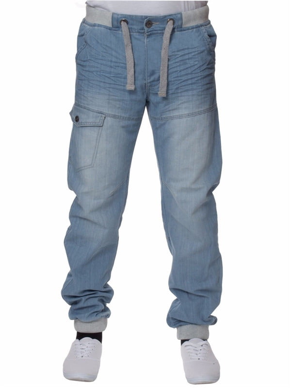 mens elastic waist denim jeans