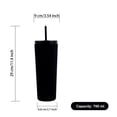 thumbnail image 2 of Vaso recto Textura diamante doble pared 700 ml con popote Negro, 2 of 5