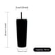 thumbnail image 2 of Vaso recto Textura diamante doble pared 700 ml con popote Negro, 2 of 5