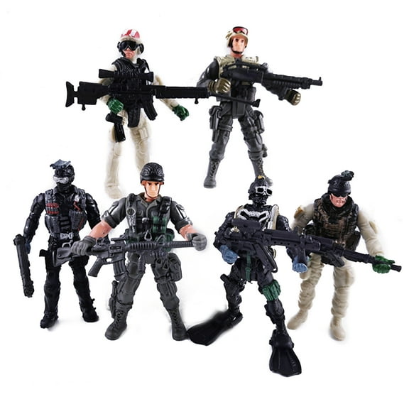 JIAHAOO Action Figure Party Favor Special Force Combat Pack - 6 Detailed 1/18 Scale Soldiers for Fun