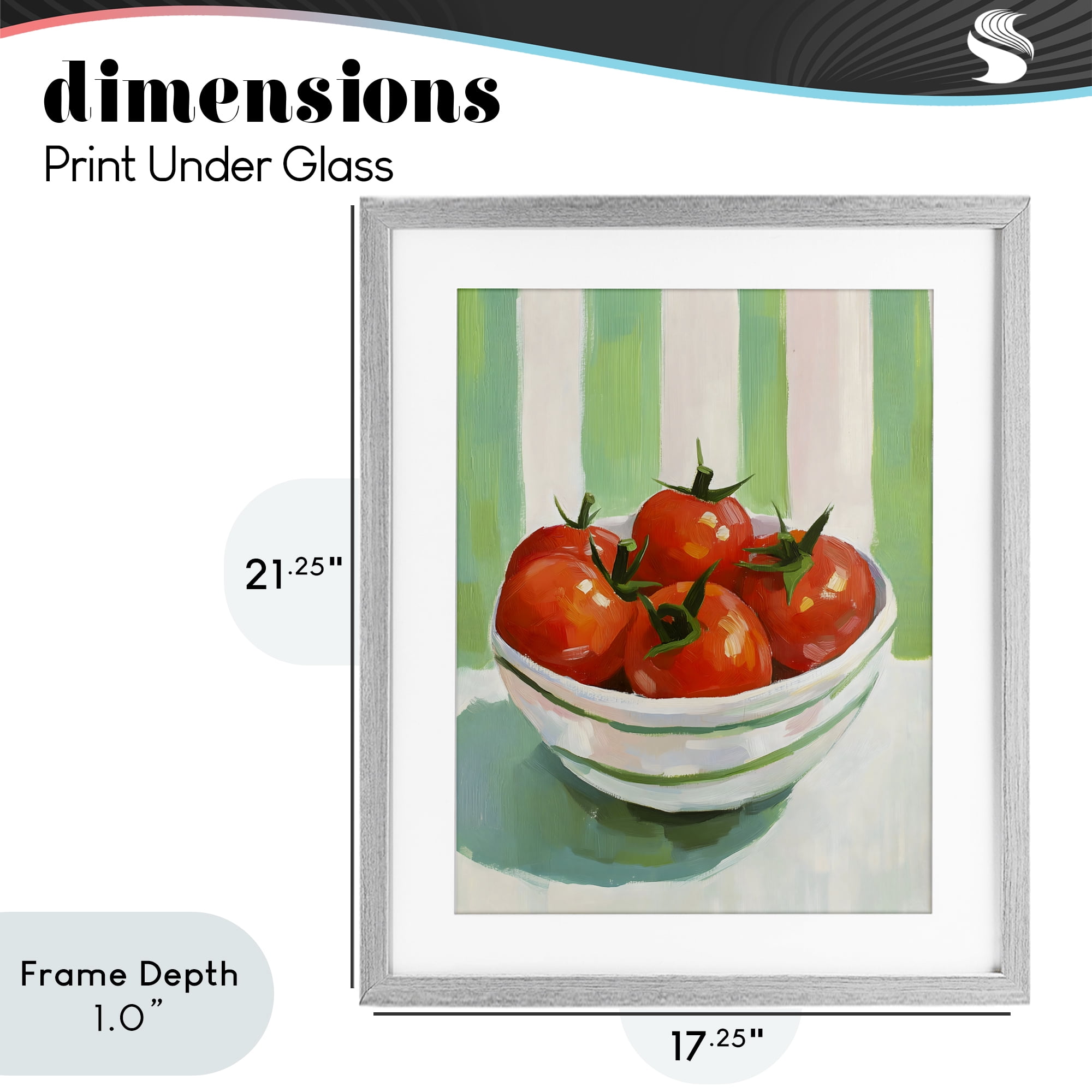Stupell Industries Bowl of Fresh Tomatoes Gray Framed Print Under Glass, design by The Prints Vibe
