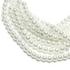 Cousin Glass Pearl 4mm Round White Bead, 130 Piece