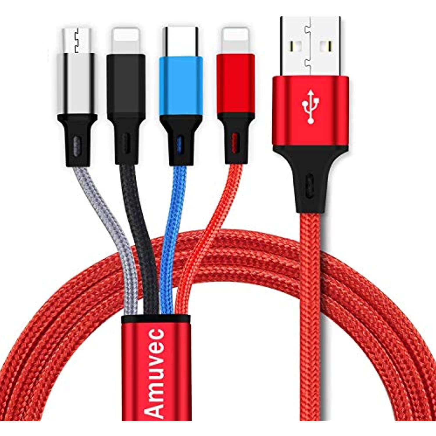 Flag of Oklahoma USB Charging Cable 3 in 1 Single Pull Retractable Fast Charger Cord Connector with Dual Phone/Type C/Micro USB Port Compatible for All Phones with Tablets 