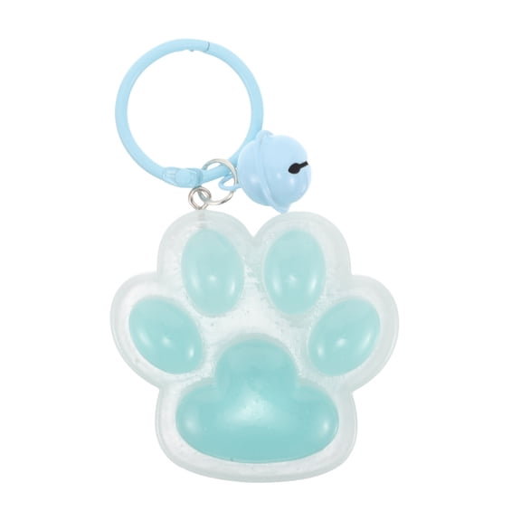 TAILTOSS Luminous Sky Blue Cat Paw Keychain with Bell Cute Glow in The Dark Pendant Charm for Handbags Wallets
