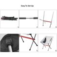thumbnail image 4 of Silla plegable de aluminio con respaldo alto, ideal para camping, festivales al aire libre y eventos deportivos, tamaño pequeño, resistente hasta 150 kg., 4 of 6