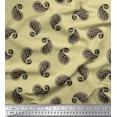 thumbnail image 1 of Soimoi Beige Cotton Duck Fabric Black Sketch Paisley Print Sewing Fabric Yard 56 Inch Wide, 1 of 1