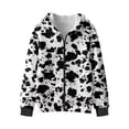thumbnail image 2 of POLERO Girls Animal Cow Print Hoodie Novelty Soft Winter Jacket for Boys Full Zip Up Hoodie Sweatshirt with Pocket, Size L, 2 of 8