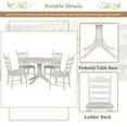 thumbnail image 6 of 5 Piece Round Dining Table Set, Dining Room Set with Extendable Table and 4 Upholstered Chairs, Wood Dining Table Set for 4, Farmhouse Dining Table Set for Kitchen Dining Room Dorm Apartment, White, 6 of 10