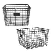 Spectrum Diversified Wire Storage Basket, Medium, Industrial Gray, 2-Pack