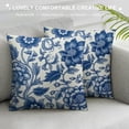 thumbnail image 3 of Nawypu  Throw Pillow Cover Chinoiserie Striped Floral Bird Blue White Porcelain Soft Comfortable Pillow Cushion Cases Holiday Home Decor  for Room Bed Sofa, 3 of 5