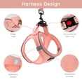 thumbnail image 3 of BELLA & PAL Cat Harness and Leash for Walking, Breathable Air Mesh Adjustable Vest Harnesses for Cats, Easy Control Safety Reflective Strips Harness, Pink Harness, S, 3 of 10