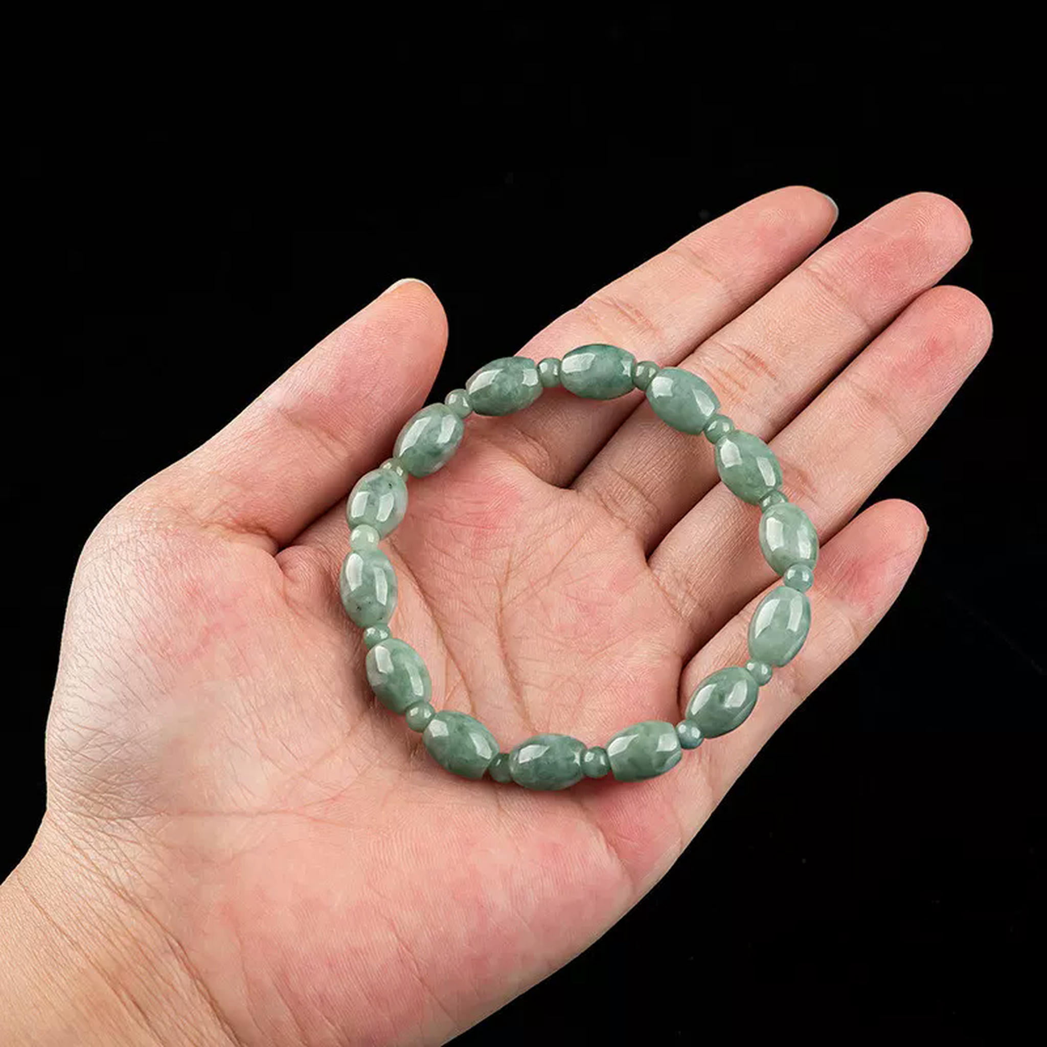 HOOUN Jade Clipper Card Bracelet Jade Barrel Beads Hand String Women's Handwear