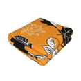 thumbnail image 3 of Throw Blanket for Couch - Bold Black and White Leaves Orange Soft Comfy Lightweight Cozy Warm Throw Blanket, Fuzzy Plush Flannel Blanket & Throws for Sofa and Bed All Season, 3 of 8