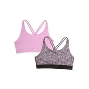 Athletic Works Girls Strappy Back Bras, 2-Pack, Sizes S-2XL