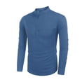 thumbnail image 3 of xiaxaixu Chemise Décontractée pour Hommes Printemps Automne Couleur Unie Manches Longues Col Montant Boutons, 3 of 9